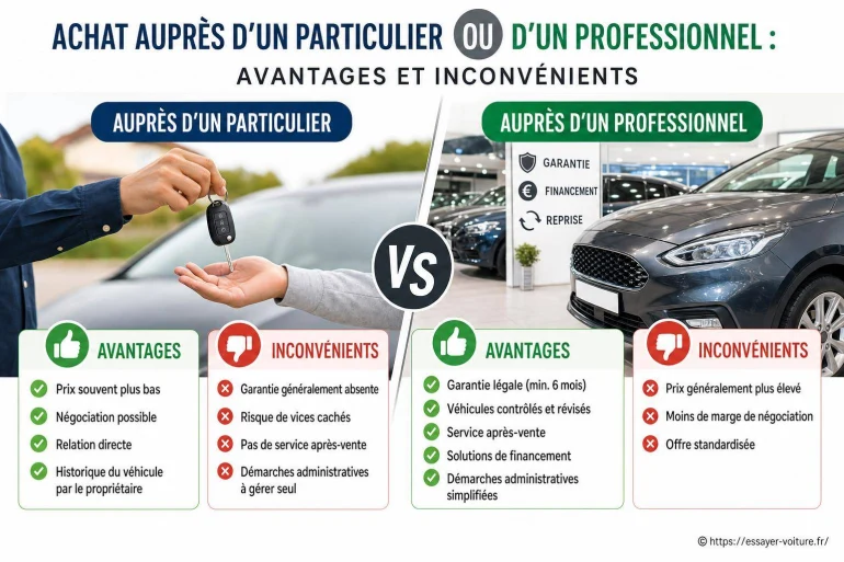Achat auprès d’un particulier ou d’un professionnel : quels avantages et inconvénients pour votre voiture ?