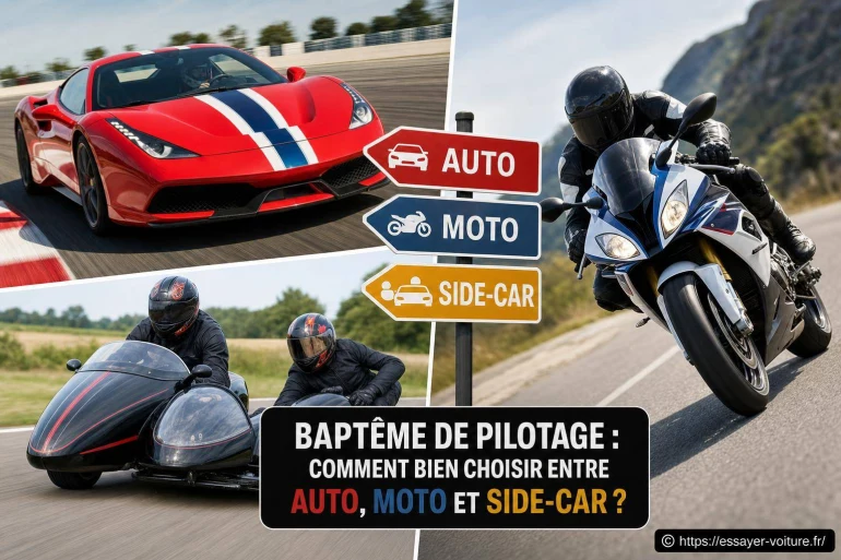 Baptême de pilotage : comment choisir entre auto, moto et side-car ?