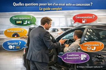 Quelles questions poser lors d'un essai auto en concession ? le guide complet